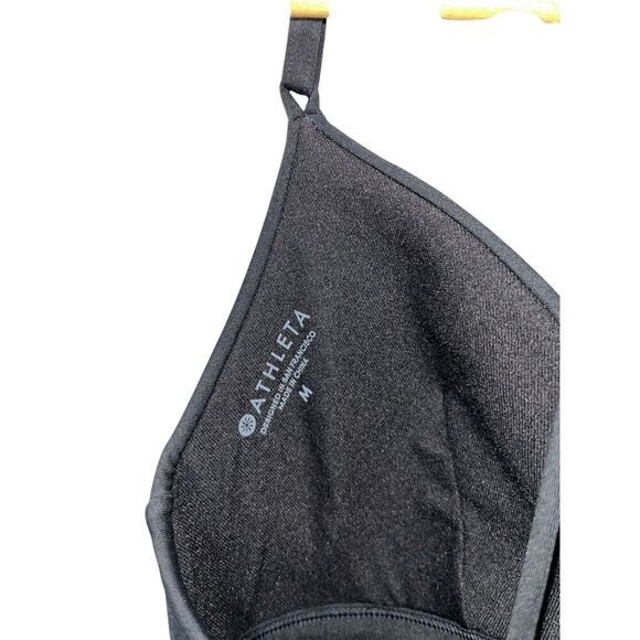 Athleta Women's Prism Back Tankini Size Medium Black Molded Cups Flattering - Picture 4 of 6